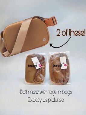 2 BALEAF brown/bronze crossbody fanny pack belt bags men’s women’s unisex NWT